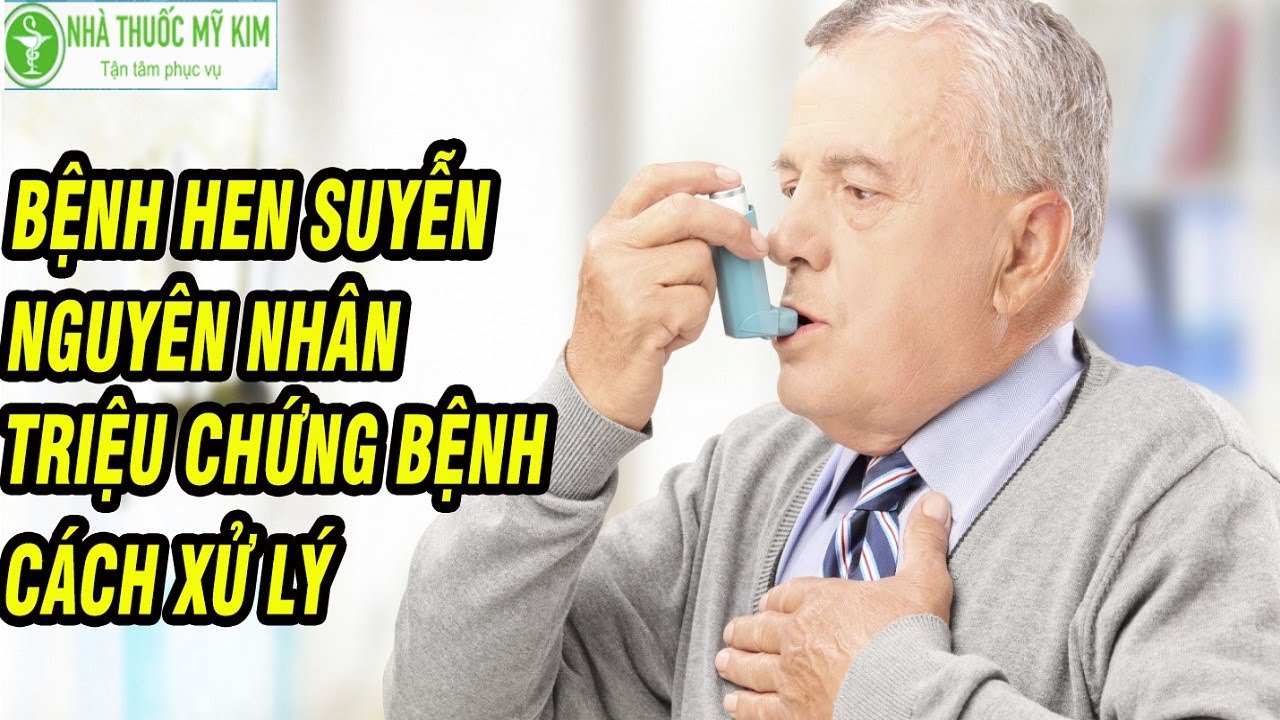 Hình ảnh minh họa về đường thở và triệu chứng khó thở của bệnh hen suyễn.