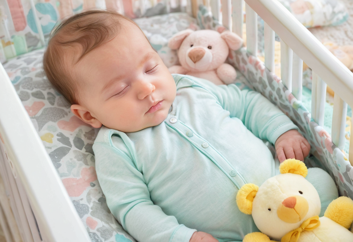 Bé 2 tháng tuổi tập vận động khi nằm sấp, thể hiện những bước tiến quan trọng trong phát triển bé 2 tháng tuổi.
