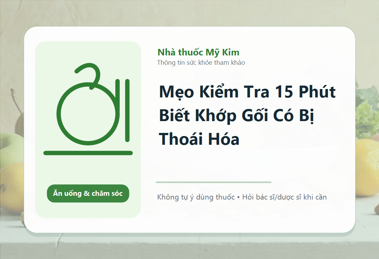 Mẹo Kiểm Tra 15 Phút Biết Khớp Gối Có Bị Thoái Hóa