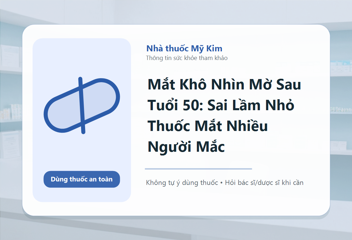 Mắt Khô Nhìn Mờ Sau Tuổi 50: Sai Lầm Nhỏ Thuốc Mắt Nhiều Người Mắc