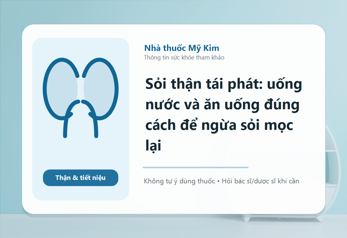 Sỏi thận tái phát: uống nước và ăn uống đúng cách để ngừa sỏi mọc lại