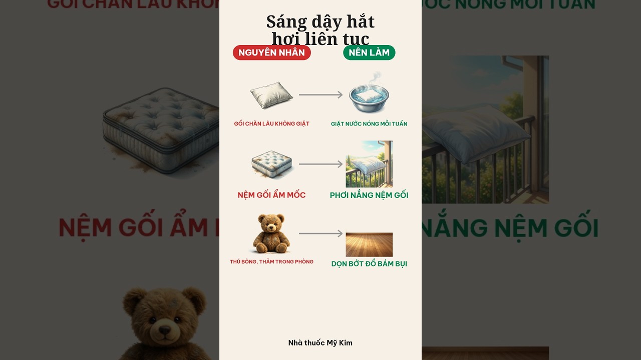 hắt hơi liên tục buổi sáng ngủ dậy do dị ứng bụi mịn