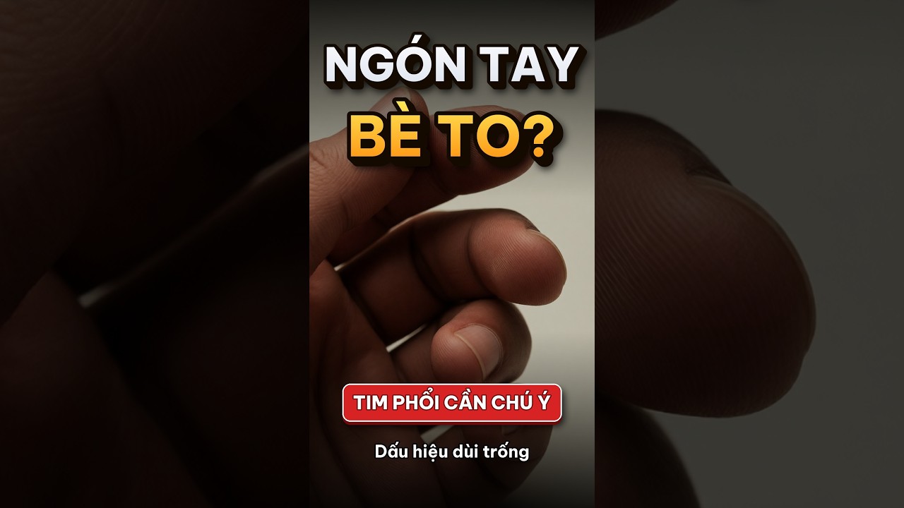 hình ảnh đầu ngón tay bè to như dùi trống cảnh báo bệnh phổi và tim
