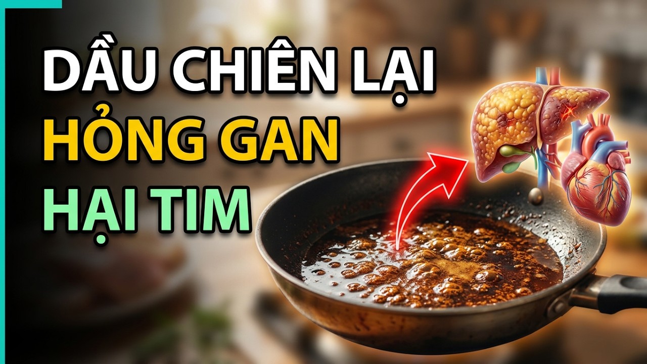 nguy cơ dầu ăn chiên lại nhiều lần gây hại tim gan