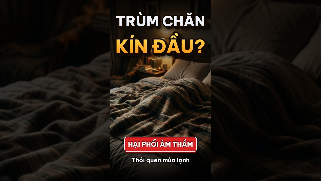 Ảnh minh họa về tác hại của việc trùm chăn kín đầu khi ngủ đối với phổi.